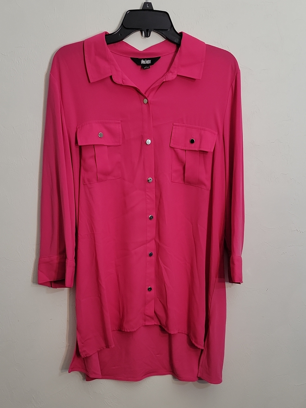 Investments Hot Pink Button-Down Utility Tunic